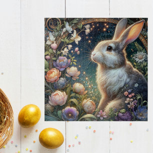 Elegant Floral Art Nouveau Bunny  Jigsaw Puzzle