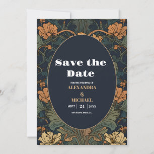 Elegant Floral Art Nouveau Wedding Save The Date
