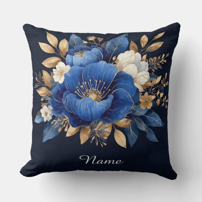Elegant Floral Artwork Cushion (Front)