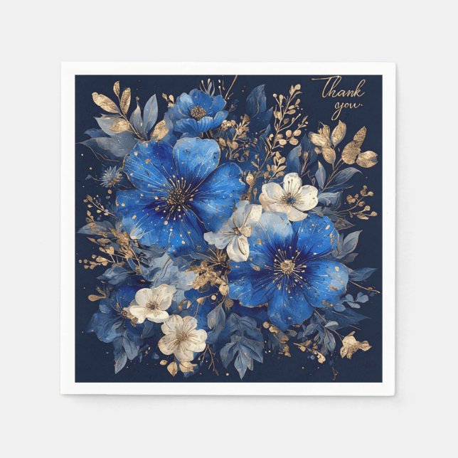 Elegant Floral Artwork Napkin (Front)