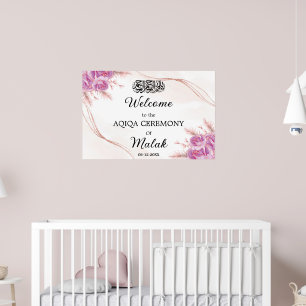 Elegant Floral Baby Islamic Aqeeqah Aqiqa Poster