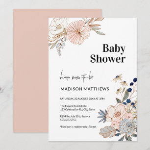 Elegant Floral Baby Shower Celebration Invitation