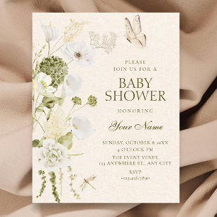 Elegant floral baby shower invitation