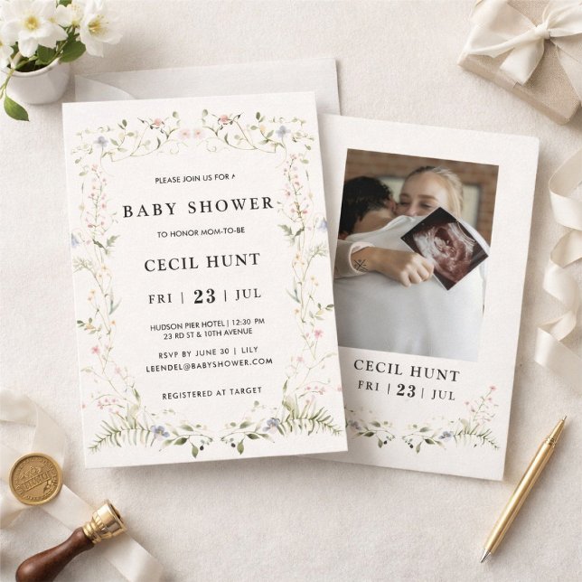 Elegant Floral Baby Shower Invitation (Creator Uploaded)