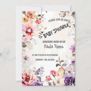 Elegant Floral Baby Shower Invitation