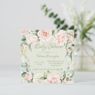 Elegant Floral Baby Shower Invitation