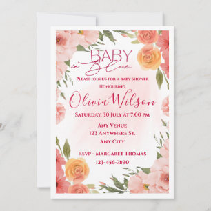 Elegant Floral Baby Shower Invitations