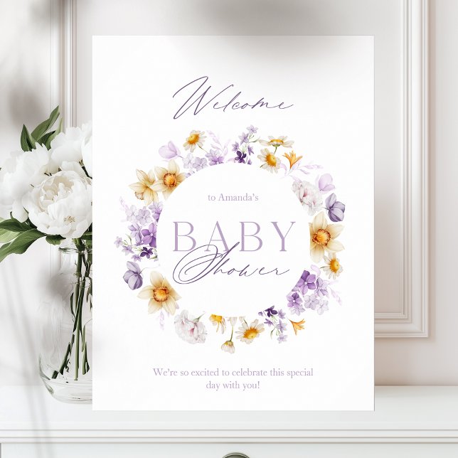 Elegant Floral Baby Shower Welcome Poster (Creator Uploaded)