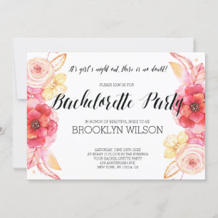 Elegant Floral Bachelorette Party Invitations