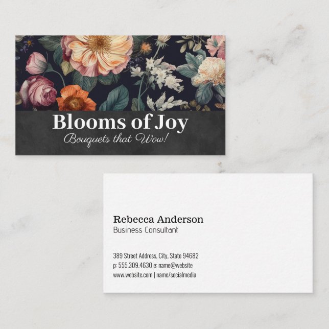 Elegant Floral Background Business Card (Front/Back)