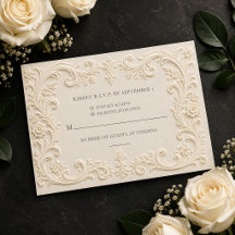 Elegant Floral Baroque Wedding RSVP Card