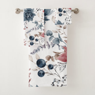 Elegant Floral Bath Towel Set