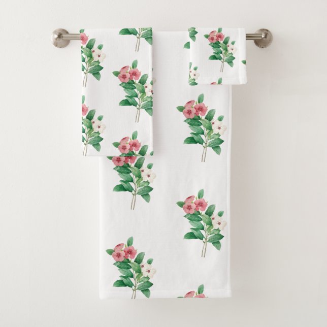 Elegant Floral Bath Towel Set (Insitu)
