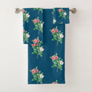 Elegant Floral Bath Towel Set