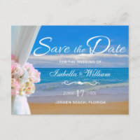 Elegant Floral Beach Summer Wedding Save the Date