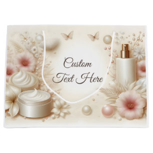 Elegant Floral Beauty Cosmetic Professional Large Gift Bag