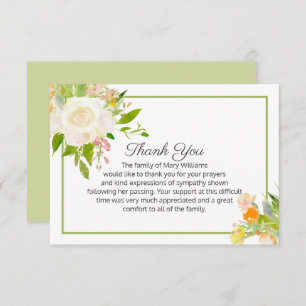 Elegant Floral Bereavement Funeral Thank You