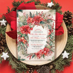 Elegant Floral Berries Christmas-Inspired Wedding Invitation<br><div class="desc">Experience the magic of a Christmas-themed wedding with our enchanting Christmas-Inspired Wedding Invitation. This captivating design seamlessly blends the spirit of the holiday season with the elegance of a wedding celebration. At its heart, the invitation showcases a breathtaking display of watercolor flowers, leaves, and holly berries gracefully encircling the typography....</div>