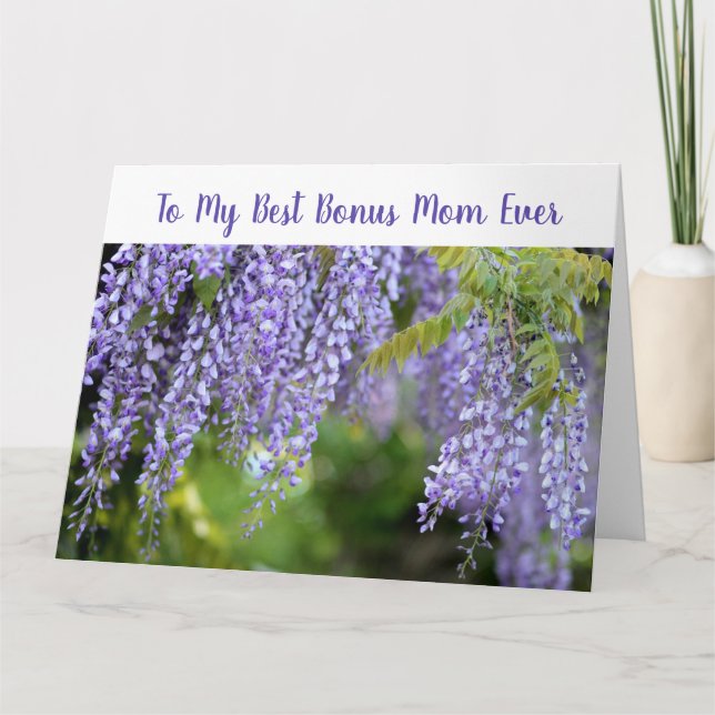 Elegant Floral Best Bonus Mum Ever Mother's Day Card (Front)