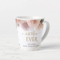 Elegant Floral Best Mum Ever Gold Glitter Names