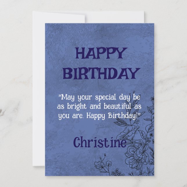 Elegant Floral Birthday Card (Front)