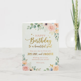 Elegant Floral Birthday Card – Happy Birthday