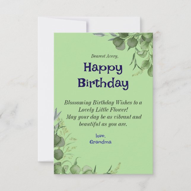 Elegant Floral birthday Card with Personalised Me (Front)