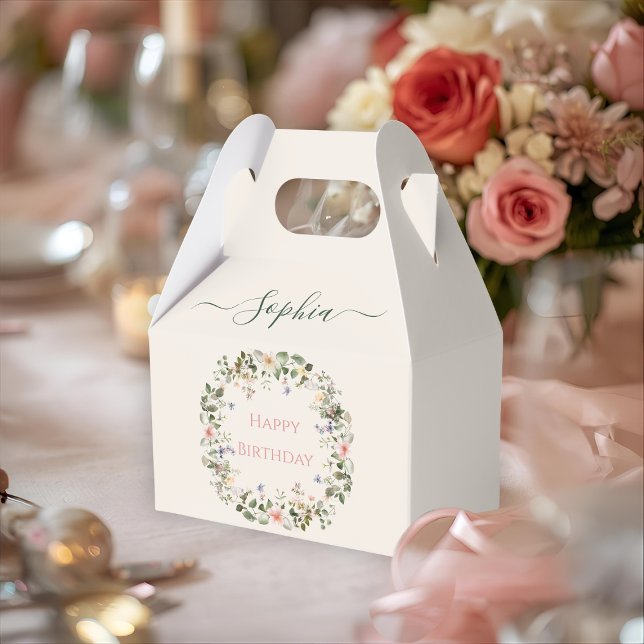 Elegant Floral Birthday – Custom Party Favour Box (Creator Uploaded)