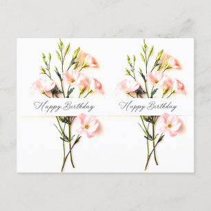 Elegant Floral Birthday Hand Written Text Postcard