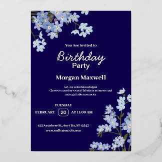 Elegant Floral Birthday Party Invitation