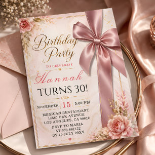 Elegant Floral Birthday Party Invitation
