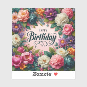 Elegant Floral Birthday sticker