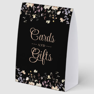 Elegant Floral Black Boho Wedding Cards and Gifts