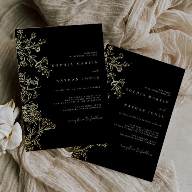 Elegant Floral Black Gold Wedding (Creator Uploaded)