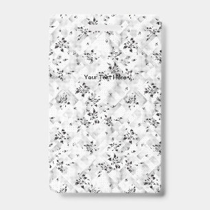 Elegant Floral Black White Badge Pass ID Badge