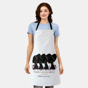 Elegant Floral Black Women's History Month 2026 Apron