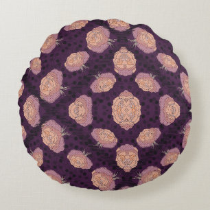 Elegant Floral Blanket – Cozy Botanical Throw Round Cushion