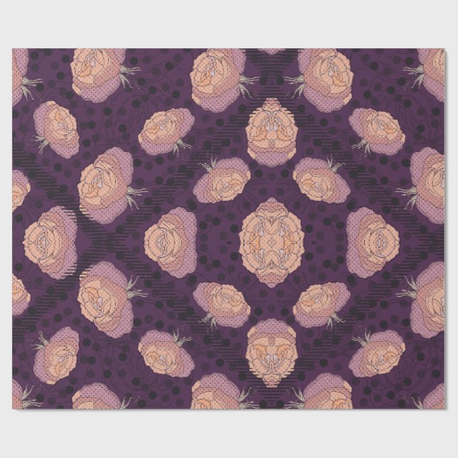 Elegant Floral Blanket – Cozy Botanical Throw  Wrapping Paper (Flat)