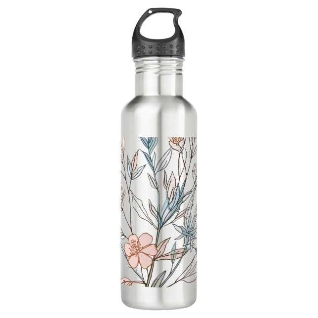 Elegant Floral Bloom Art | Modern Botanical Flower 710 Ml Water Bottle (Front)