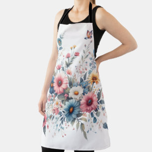 Elegant Floral Blooms Apron