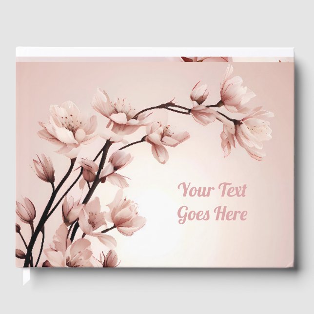 Elegant Floral Blossom Wedding Invitation Design Guest Book (Front)