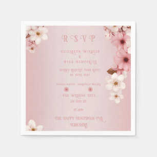 Elegant Floral Blossom Wedding Invitation Design Napkin