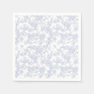 Elegant Floral Blue French Toile  Napkin