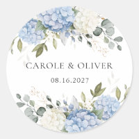 Elegant Floral Blue Hydrangea Greenery Wedding