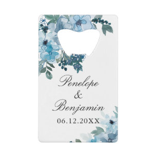 Elegant Floral Blue Wedding Thank You Favours
