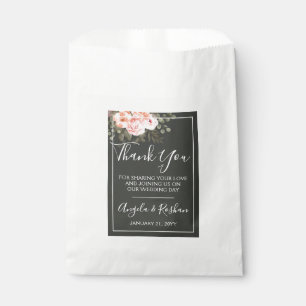 Elegant Floral Blush Botanical Wedding Thank You Favour Bags