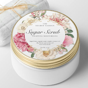Elegant Floral Body Scrub Beauty Product Label