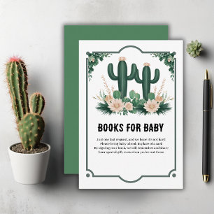 Elegant Floral Boho Modern Cactus Baby Shower Enclosure Card
