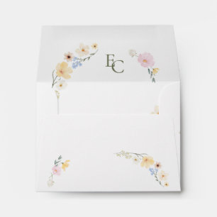 Elegant Floral Boho Monogram Wedding Envelope