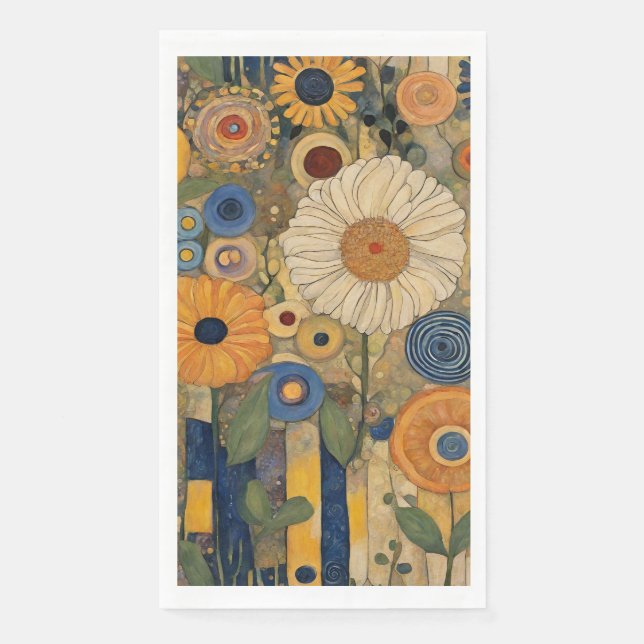 Elegant Floral Boho Thanksgiving Napkin (Front)